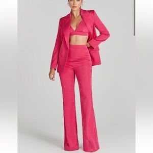 NWT Nadine Merabi Kira Hot Pink Suit Jacket, Pants and Bra Top *Read Description